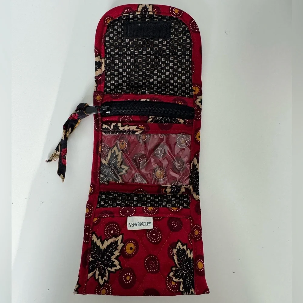 Retired Vera Bradley Provincial Red‎ Maple Leaf Villager Tote Bag And Wallet